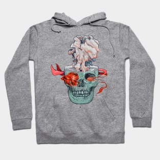 Red Fish and Smokey Skull Hoodie